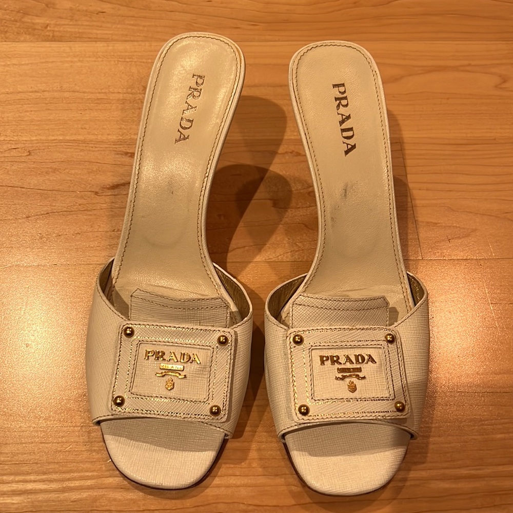 Prada , European size is 39.1/2 white Color , good condition
